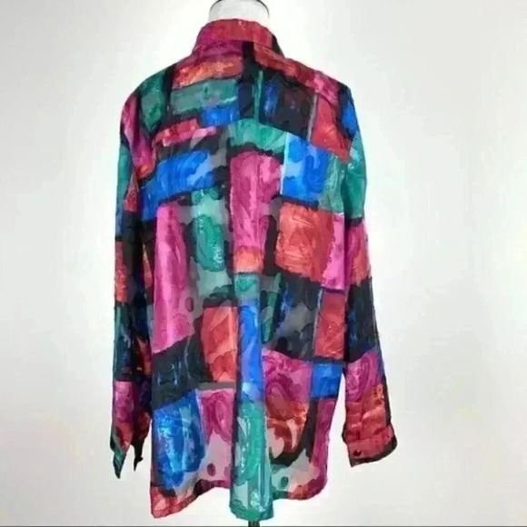 Clothes womens top size 1X multicolored Paisley - Picture 7 of 10